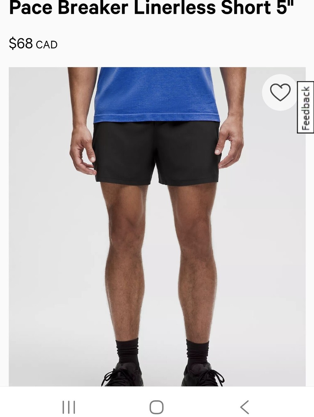 lululemon athletica Men’s Pace Breaker Linerless Shorts — Black